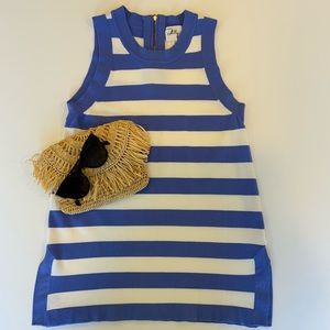 Women’s MILLY Sleeveless Striped Top  - Size Small - French Blue & While